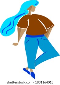 girl  Vector illustration, in a modern flat style, isolated on a light background.

