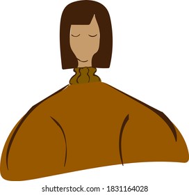 girl  Vector illustration, in a modern flat style, isolated on a light background.


