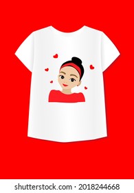 Girl vector illustration. T shirt print, poster, mug, card.