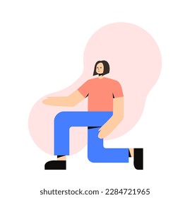 Girl vector illustration. website illustration