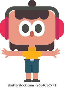 ilustração vetor menina para design de site ou aplicativo