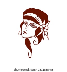girl in vector image
