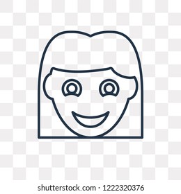 Girl vector outline icon isolated on transparent background, high quality linear Girl transparency concept can be used web and mobile