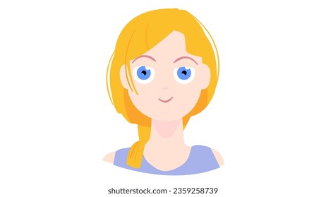 Girl vector portrait blond girl isolated illustration