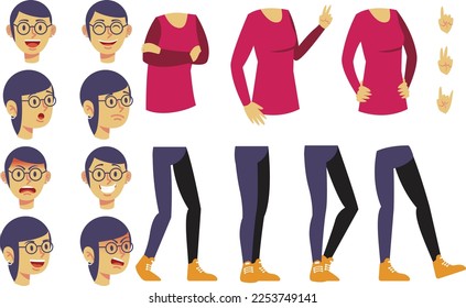 Girl vector pose for business and other illustration work