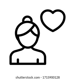 icono de línea delgada vector de chica 