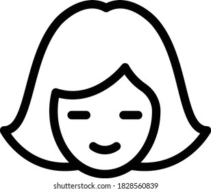 icono de línea delgada vector de chica 