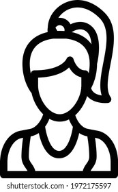 girl vector thin line icon