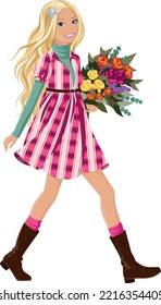 vectorial de chica joven hermosa barbie