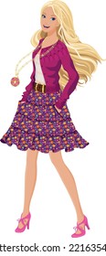 girl vector young woman beautiful barbie