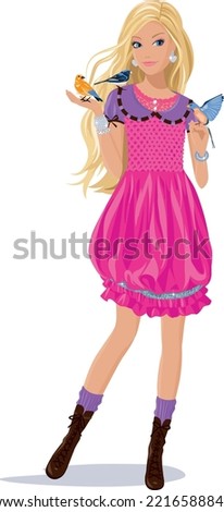 girl vector young woman beautiful barbie