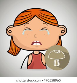 girl vegetable cry vector illustration graphic eps 10