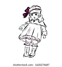 Girl in vintage style from the nineteenth century.