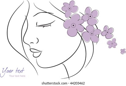 Girl With Violet Flowers (sketch)