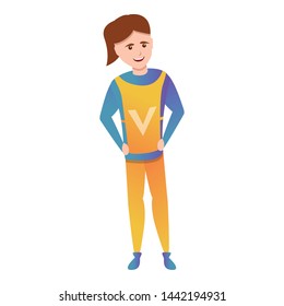 Girl volunteer icon. Cartoon of girl volunteer vector icon for web design isolated on white background