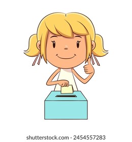 Girl voting, ballot, election, voter, suggest, thumbs up