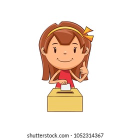 Girl voting, vector illustration