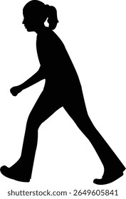 a girl walking body silhouette vector