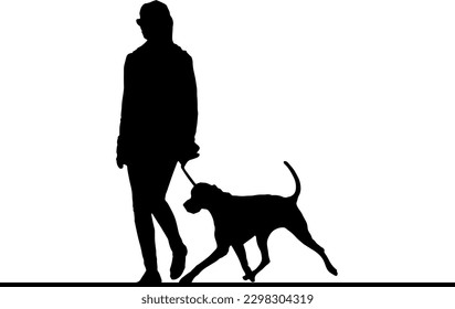 "Girl Walking with Dog Silhouette: A Timeless Vector Image of Companionship"
"Vector Illustration of a Girl and Her Dog"