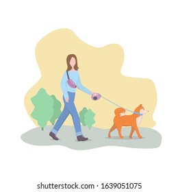 犬 女性 日本人 公園 のイラスト素材 画像 ベクター画像 Shutterstock