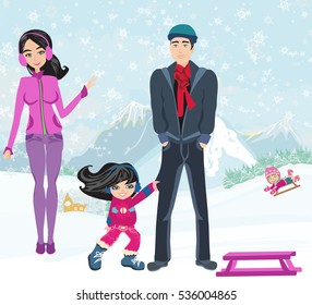 girl wants to ride on a sled