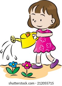 girl watering