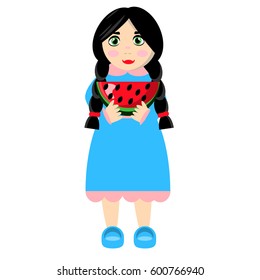 Girl with watermelon