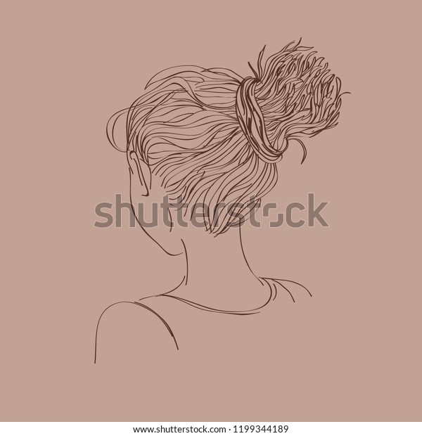 Girl Wavy Hair Dreadlocks Nape Girl Stock Vector Royalty Free