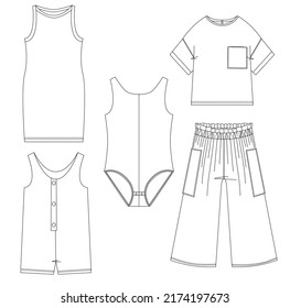 girl wear set cad drawing