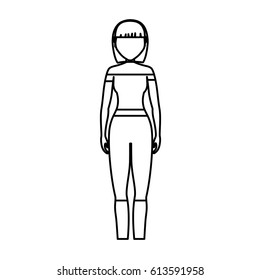 girl wearing casual clothes icon over white background. vector illustration
