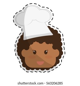 girl wearing chef hat child icon image vector illustration design 