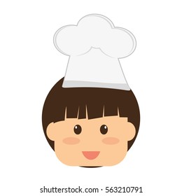 girl wearing chef hat child icon image vector illustration design 