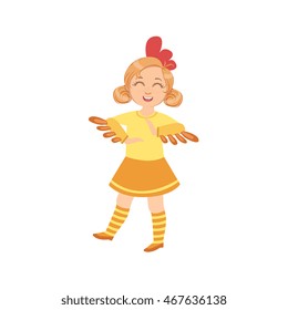 Girl Wearing Chicken Animal Costume