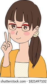 Girl wearing glasses and dressed in yellow