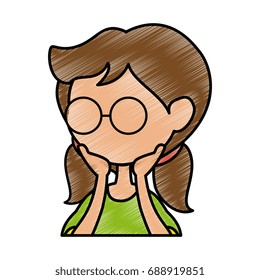 girl wearing glasses icon