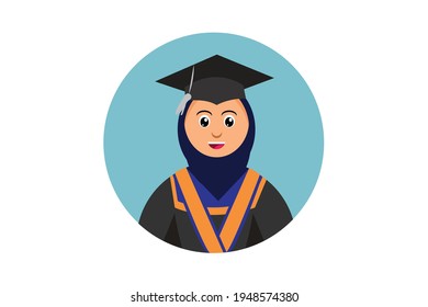Girl Wearing Graduation Cap Vector