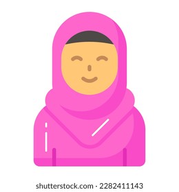 Girl wearing hijab showing concept of muslim girl icons