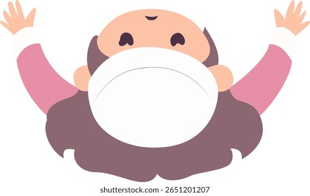 Girl Wearing Mask, Arms Raised, Happy, happy International Polar Bear Day
