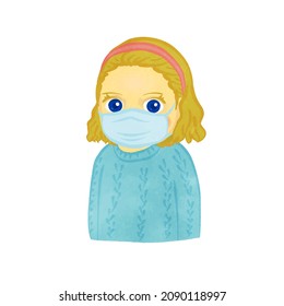Girl wearing a mask wearing a sweater Blonde Ver