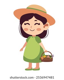 girl wearing spring clothes isolated