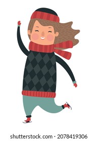 girl wearing winter clothes character