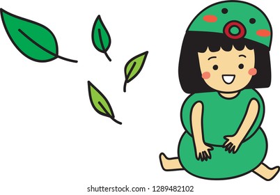 girl wears worm costume