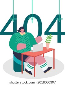 Girl with website  error work from home