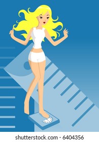 La misma chica pesando - Vector