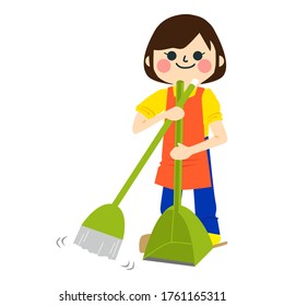 The girl who does housework.