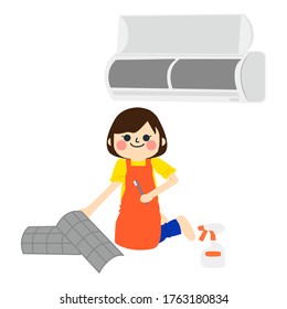 A girl who does housework. 