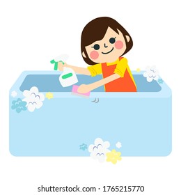 A girl who does housework. 