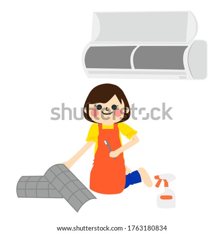 A girl who does housework. 
