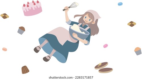 A girl who enjoys baking and various sweets - Shutterstock ID 2283171857
