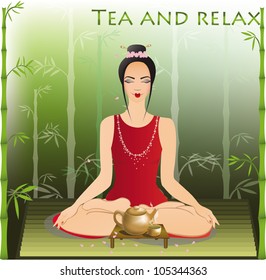 The girl who holds the tea ceremony